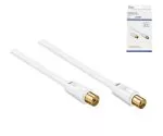 Coaxial antenna cable, shielding 120dB, 2.5m, box gold plated, quad shielded, white